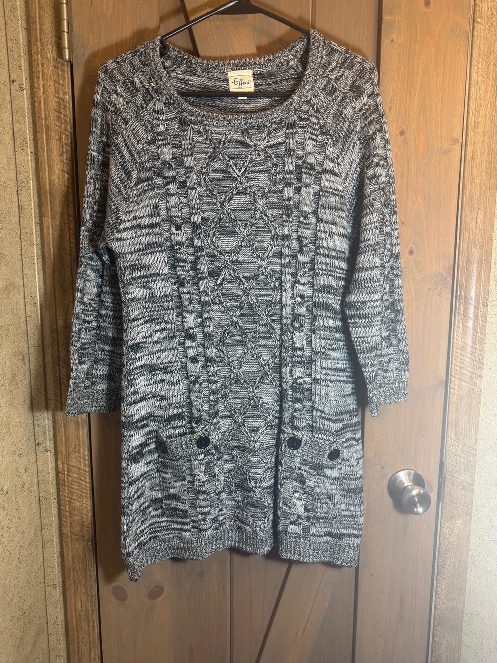 Effeci Marled Black & White Knit Top
